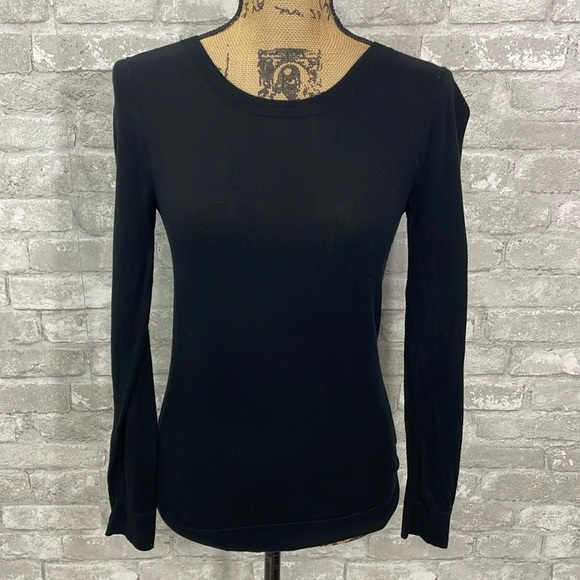 J by J.Crew 100% Cotton Crewneck Teddie
Sweater in Black - Picture 1 of 9